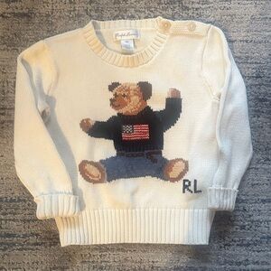 Ralph Lauren Ivory Bear Knit Sweater